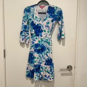 Lilly Pulitzer Wrap Dress Bell Sleeve XXS